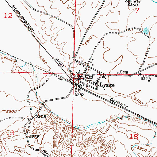 Topographic Map of Lysite, WY