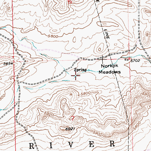 Topographic Map of Norkok Creek, WY