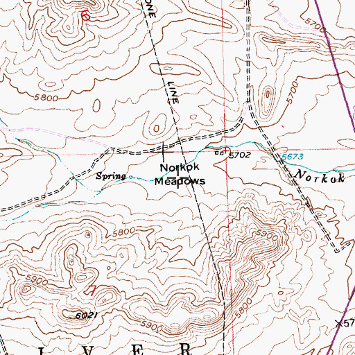 Topographic Map of Norkok Meadows, WY