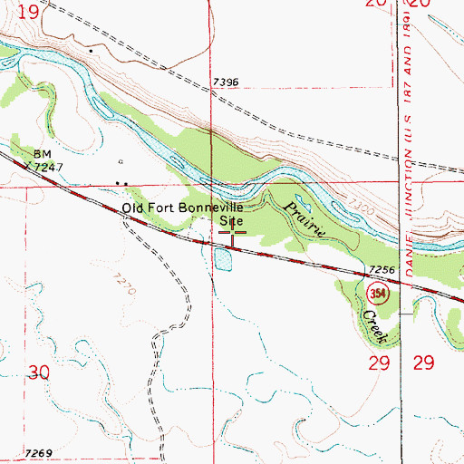 Topographic Map of Old Fort Bonneville Site, WY
