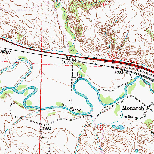 Topographic Map of Slater Creek, WY