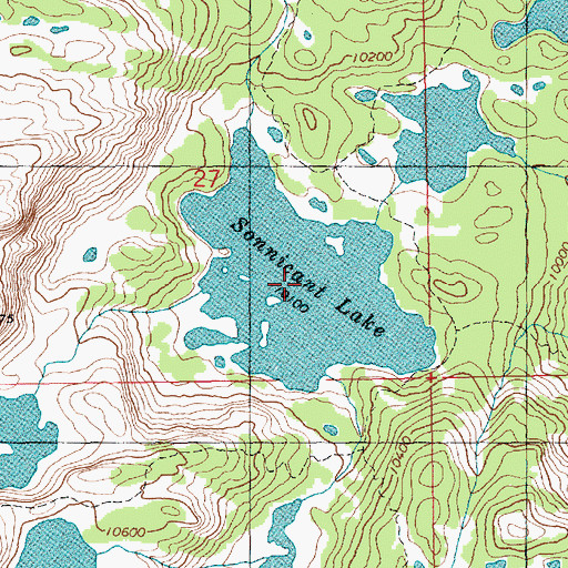 Topographic Map of Sonnicant Lake, WY