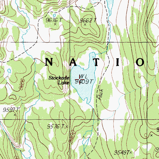 Topographic Map of Stockade Lake, WY
