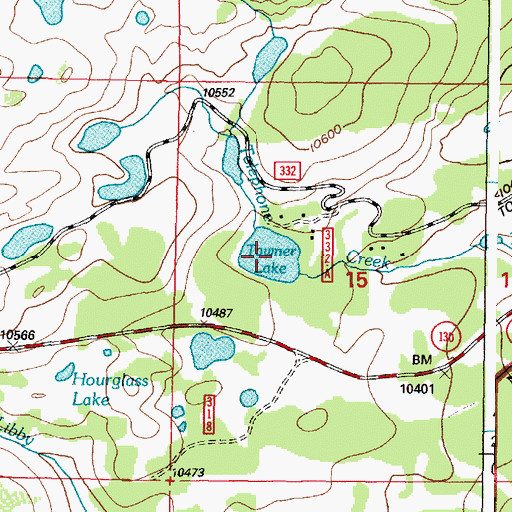 Topographic Map of Towner Lake, WY