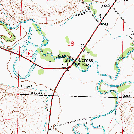 Topographic Map of Ucross, WY