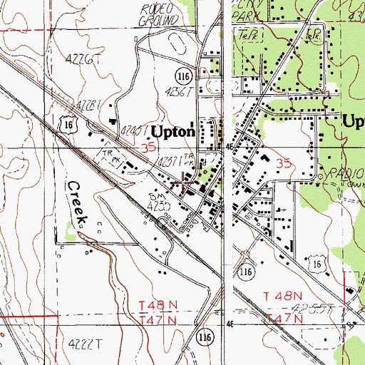 Topographic Map of Upton, WY
