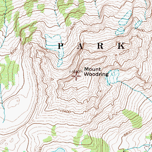 Topographic Map of Mount Woodring, WY