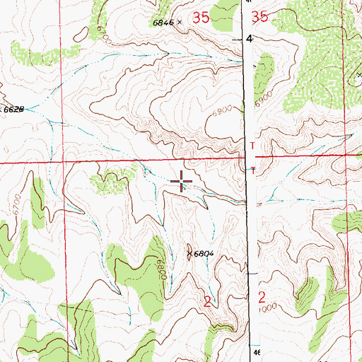 Topographic Map of Sweetwater County, WY