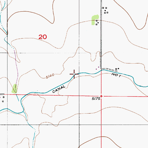Topographic Map of Canal Number 1, WY