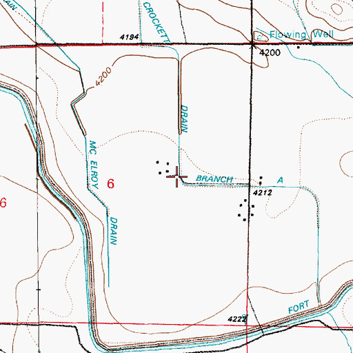 Topographic Map of Crockett Drain, WY
