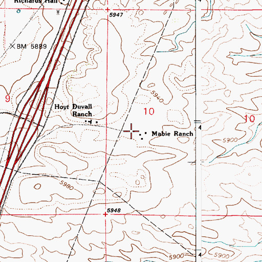 Topographic Map of Mable Ranch, WY