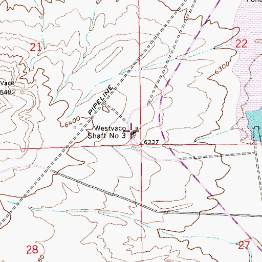 Topographic Map of Westvaco Shaft Number 3, WY