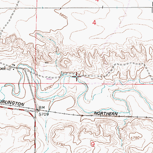 Topographic Map of Campstool Dam, WY