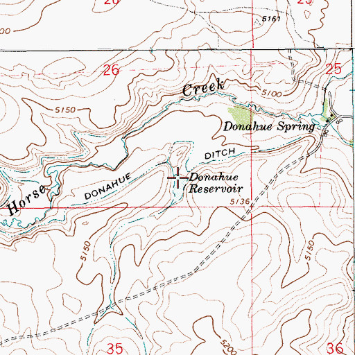 Topographic Map of Donahue Dam, WY