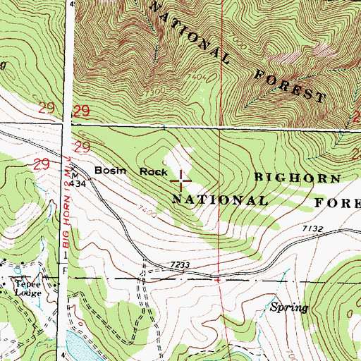 Topographic Map of KSGW-TV (Sheridan), WY