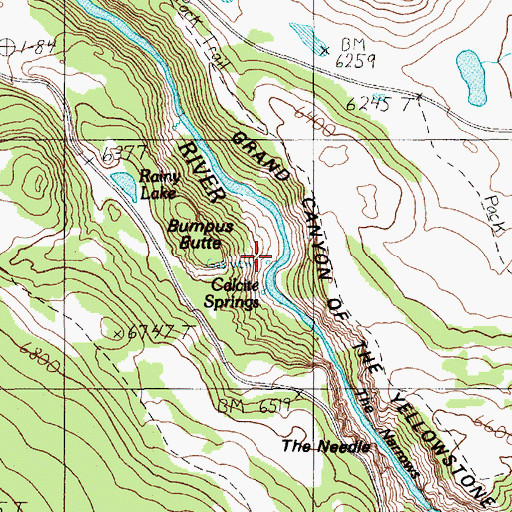 Topographic Map of Calcite Springs, WY