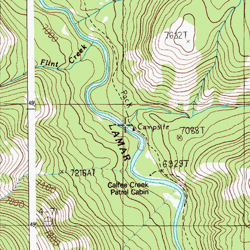 Topographic Map of Calfee Creek, WY