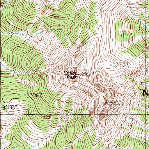 Topographic Map of Colter Peak, WY