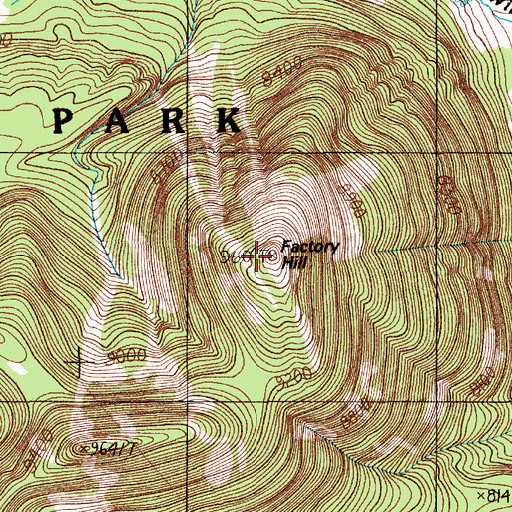 Topographic Map of Factory Hill, WY