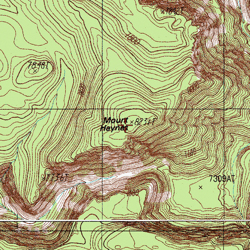 Topographic Map of Mount Haynes, WY