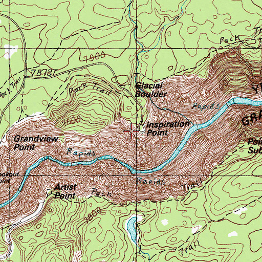 Topographic Map of Inspiration Point, WY