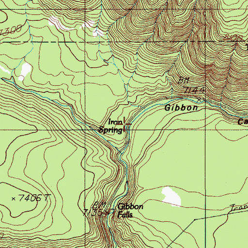 Topographic Map of Iron Spring, WY