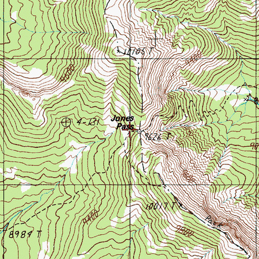 Topographic Map of Jones Pass, WY