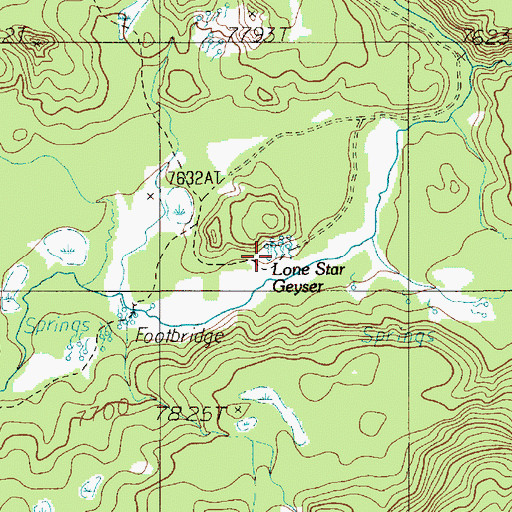 Topographic Map of Lone Star Geyser, WY