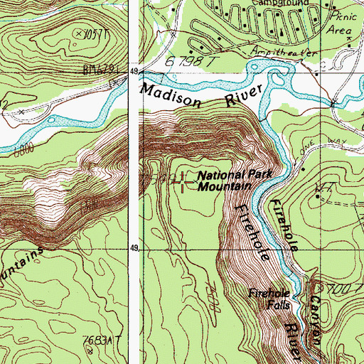 Topographic Map of National Park Mountain, WY