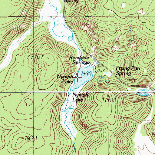 Topographic Map of Nymph Lake, WY