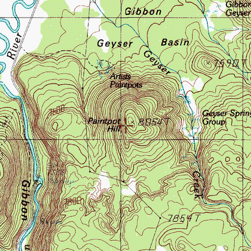 Topographic Map of Paintpot Hill, WY