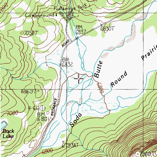 Topographic Map of Pebble Creek, WY