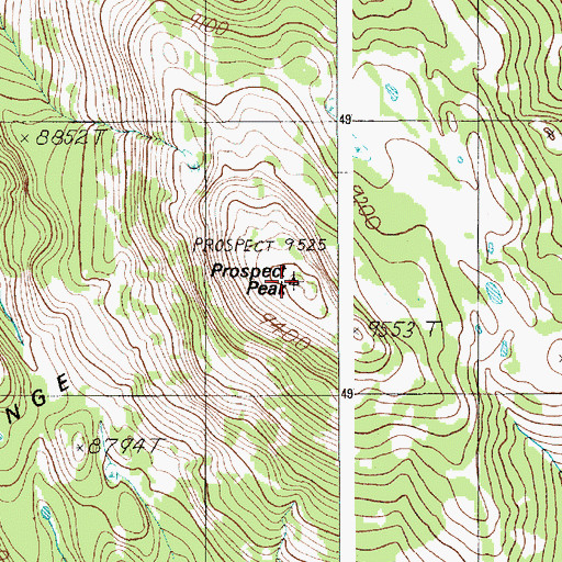 Topographic Map of Prospect Peak, WY