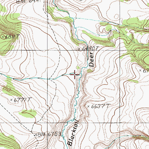 Topographic Map of Rescue Creek, WY