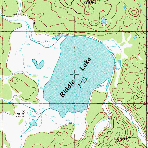Topographic Map of Riddle Lake, WY
