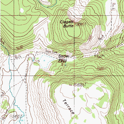 Topographic Map of Snow Pass, WY