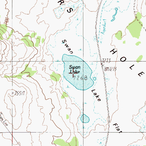 Topographic Map of Swan Lake, WY