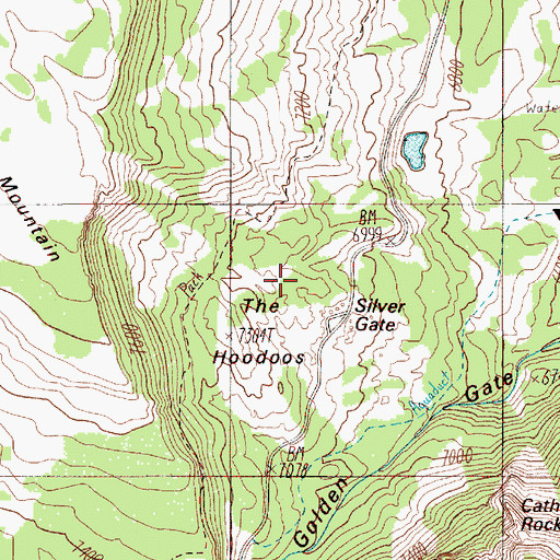Topographic Map of The Hoodoos, WY