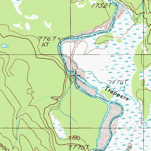 Topographic Map of Trappers Creek, WY