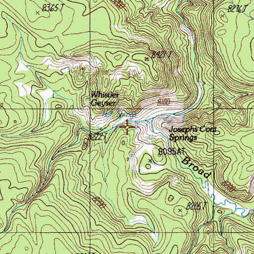 Topographic Map of Whistler Geyser, WY