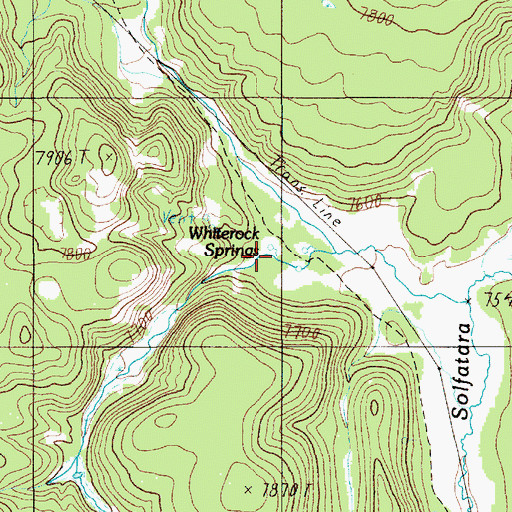 Topographic Map of Whiterock Springs, WY