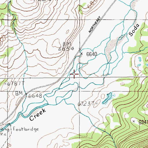 Topographic Map of Soda Butte Canyon, WY