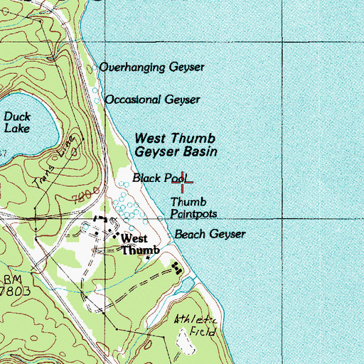 Topographic Map of Fishing Cone, WY