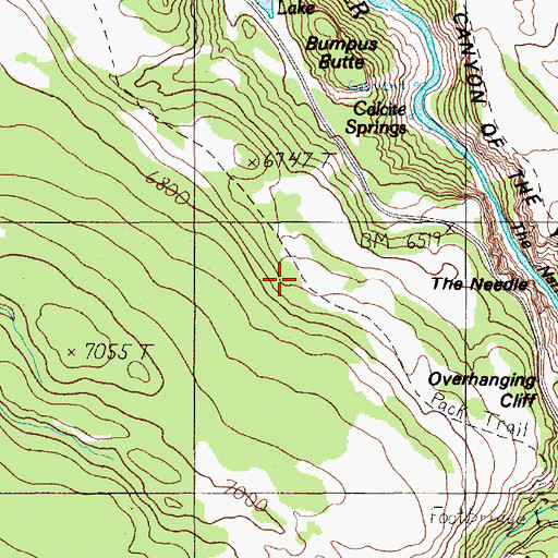 Topographic Map of The Needle, WY