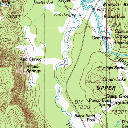 Topographic Map of Punch Bowl Spring, WY