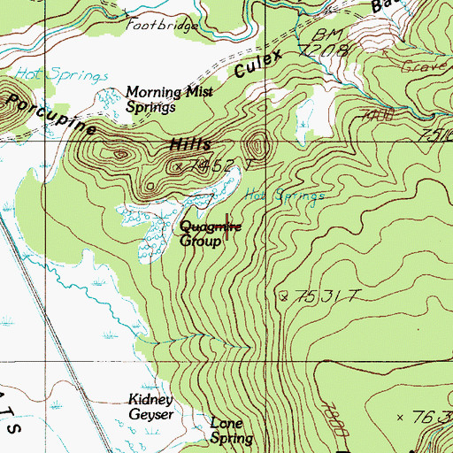 Topographic Map of Narcissus Geyser, WY