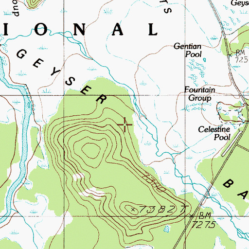 Topographic Map of Steady Geyser, WY