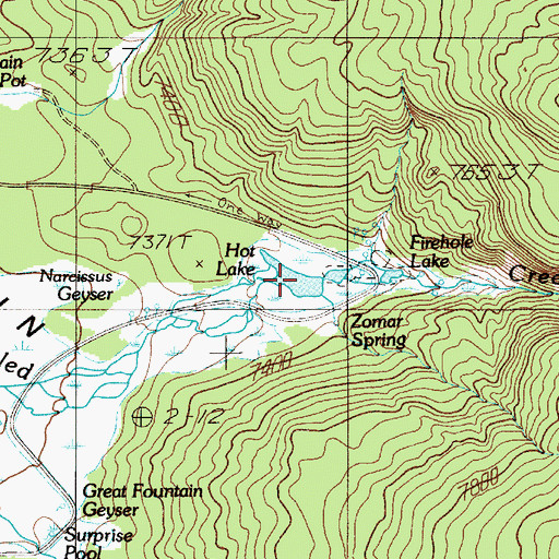 Topographic Map of Hot Lake, WY