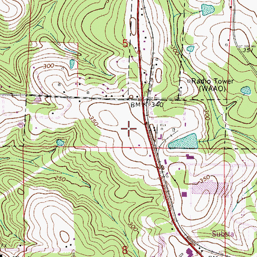 Topographic Map of WAAO-AM (Andalusia), AL