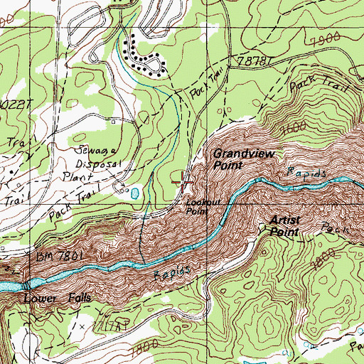 Topographic Map of Lookout Point, WY